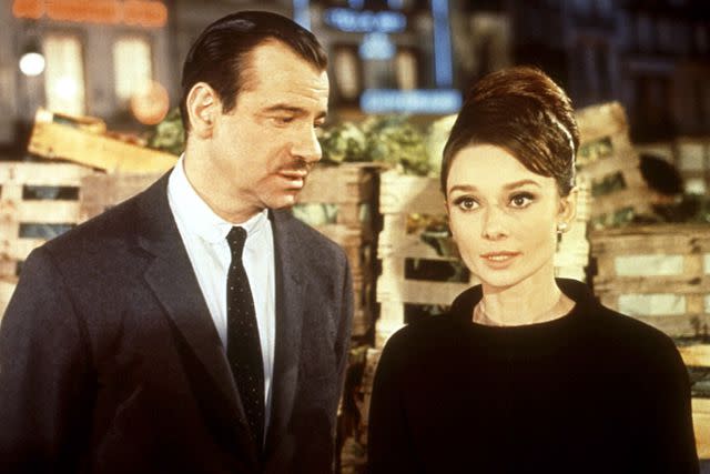 <p>Everett</p> Walter Matthau and Audrey Hepburn in ‘Charade’