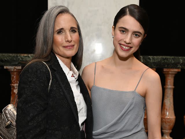 <p>Michael Kovac/Getty</p> Andie MacDowell and Margaret Qualley in March 2022.