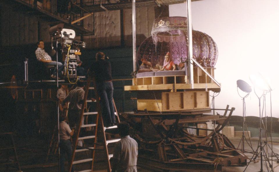 <span><span>Jeannie's bottle set required Eden to climb an 8-foot ladder</span><span>NBC / Contributor/Getty</span></span>