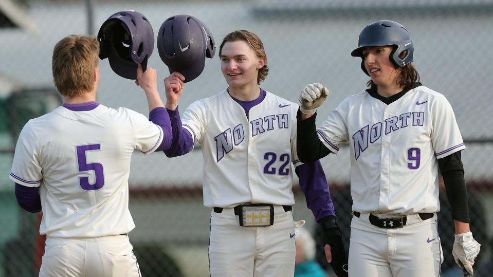 North Kitsap's baseball team will play Saturday in the district semifinals against Steilacoom. The Vikings secured a state tournament berth Tuesday with a 10-0 win against Highline.