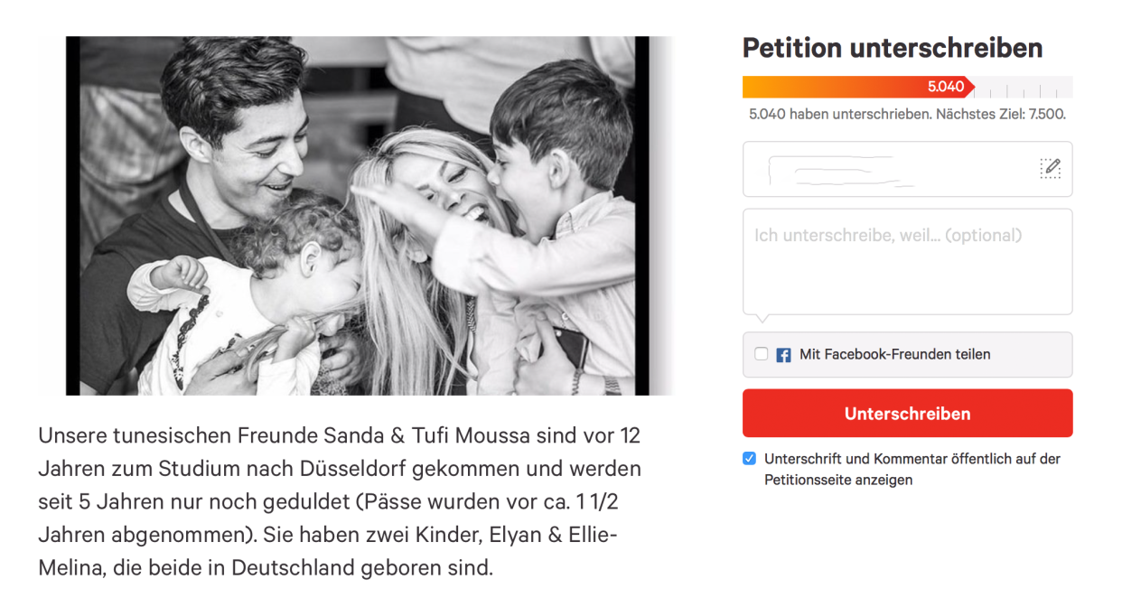 Diese Petition wurde für die Familie gestartet (Bild: Screenshot/change.org)