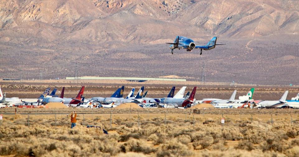 Virgin Galactic lands after the spaceship climbed more than 50 miles high