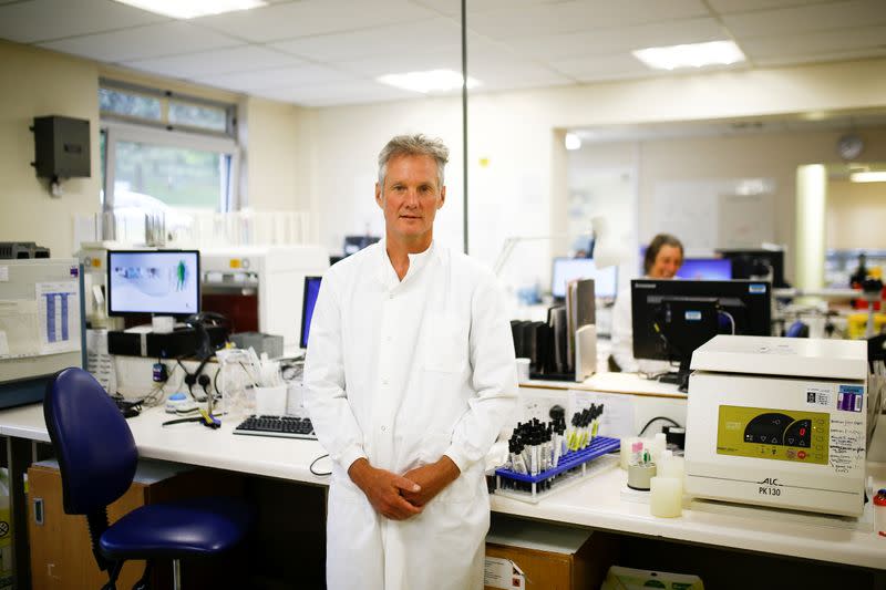Dr Tom Lewis, Consultant Microbiologist at the Microbiology department, poses at North Devon District Hospital in Barnstaple
