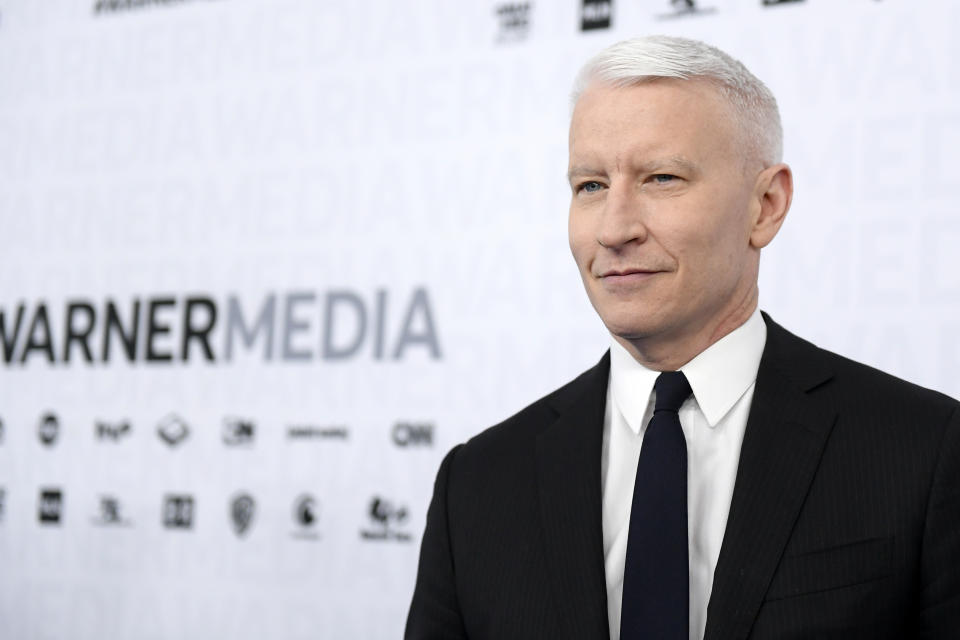 NEW YORK, NEW YORK - MAY 15: Anderson Cooper of CNNâs Anderson Cooper 360Â° attends the WarnerMedia Upfront 2019 arrivals on the red carpet at The Theater at Madison Square Garden on May 15, 2019 in New York City. 602140 (Photo by Mike Coppola/Getty Images for WarnerMedia)