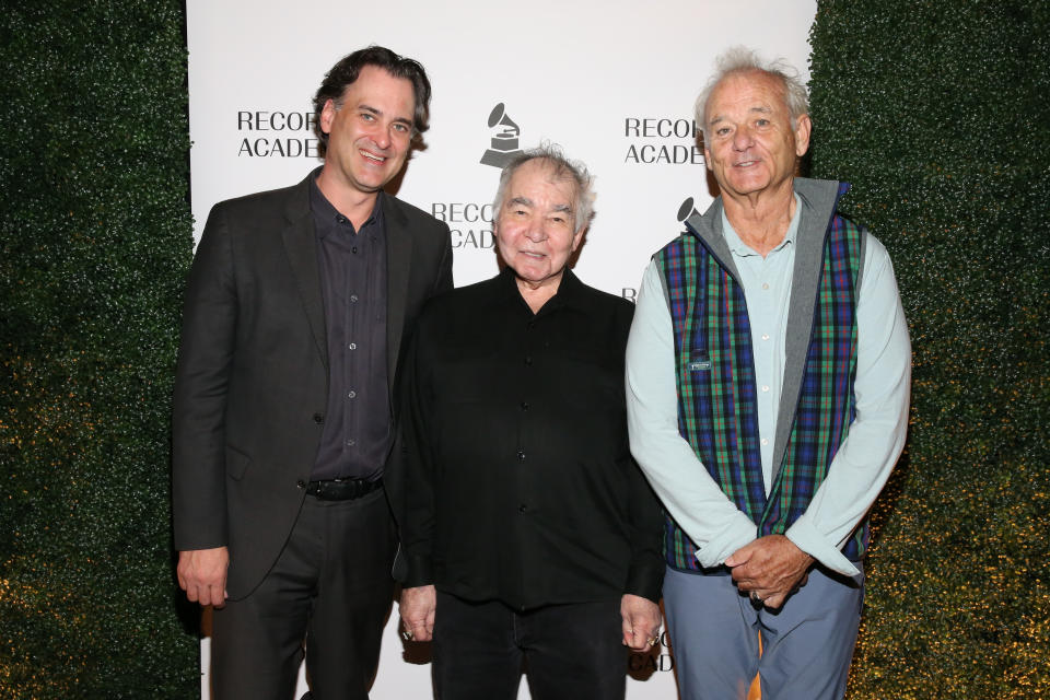 NASHVILLE, TN - SEPTEMBER 25:  Peter Cooper, singer-songwriter John Prine and actor Bill Murray speak during The Recording Academy's Up Close And Personal With John Prine And Bill Murray on September 25, 2018 in Nashville, Tennessee.  (Photo by Terry Wyatt/WireImage for The Recording Academy )