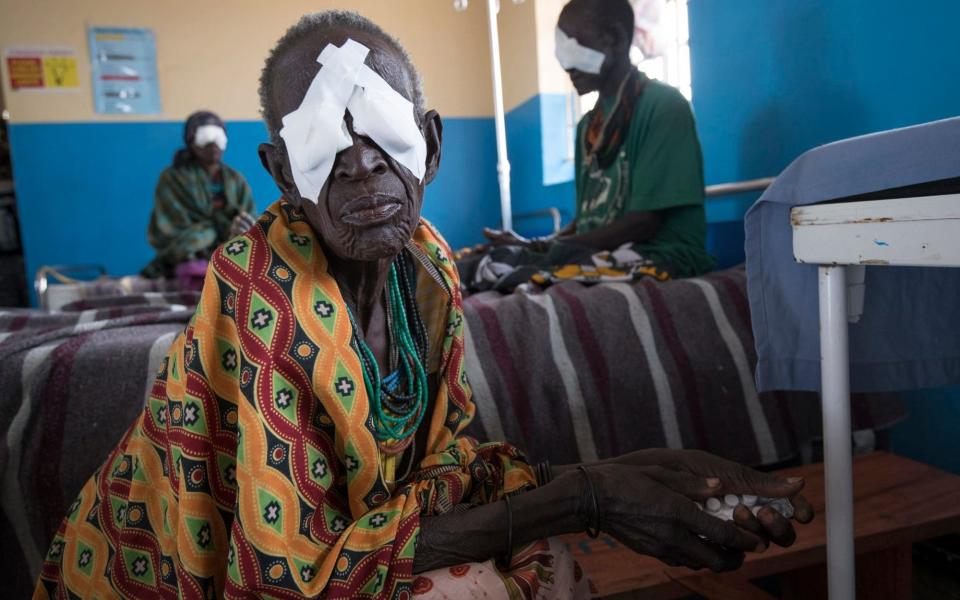 A trachoma patient recovers from surgery in Uganda - Â©2018 Simon Townsley Ltd