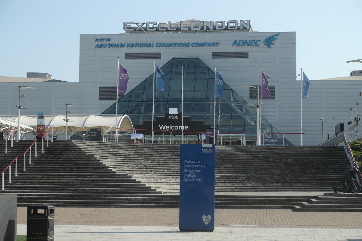 The ExCel centre in London where the temporary NHS Nightingale Hospital was housed. (PA)