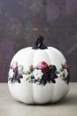 <p>Adhere temporary tattoos to your white pumpkin, as you would on skin. Join a ring of floral selects together for this botanical look.</p><p><a class="link " href="https://go.redirectingat.com?id=74968X1596630&url=https%3A%2F%2Fwww.etsy.com%2Flisting%2F505906520%2Ftemporary-tattoo-purple-flower-purple&sref=https%3A%2F%2Fwww.goodhousekeeping.com%2Fholidays%2Fhalloween-ideas%2Fg1714%2Fno-carve-pumpkin-decorating%2F" rel="nofollow noopener" target="_blank" data-ylk="slk:SHOP TATTOOS;elm:context_link;itc:0;sec:content-canvas">SHOP TATTOOS</a><br></p>