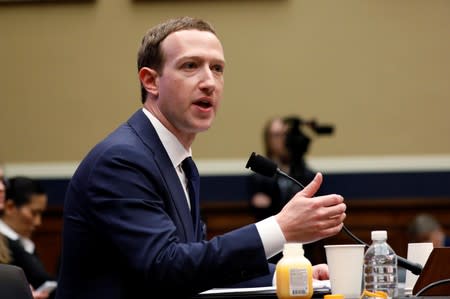FILE PHOTO: Facebook CEO Zuckerberg testifies before House Energy and Commerce Committee hearing on Capitol Hill in Washington