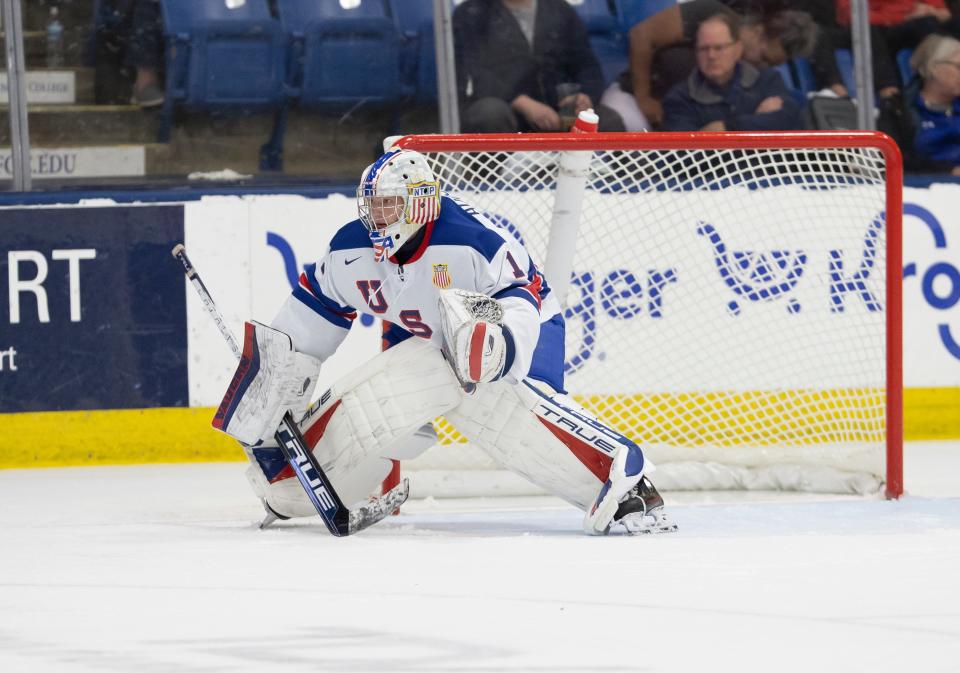 Trey Augustine helped lead the US U-18 team to a World Juniors Gold Medal in April, posting a 6-0 record with a 1.61 goals against average and a .934 save percentage.