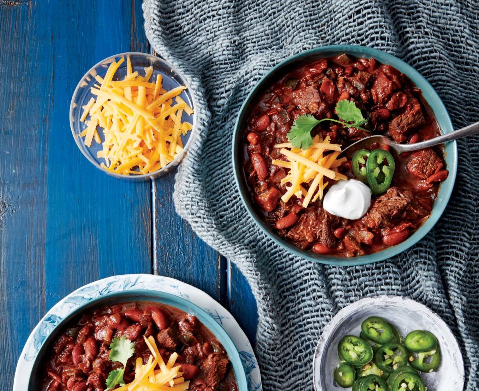 Pressure-Cooker Beef-and-Bean Chili