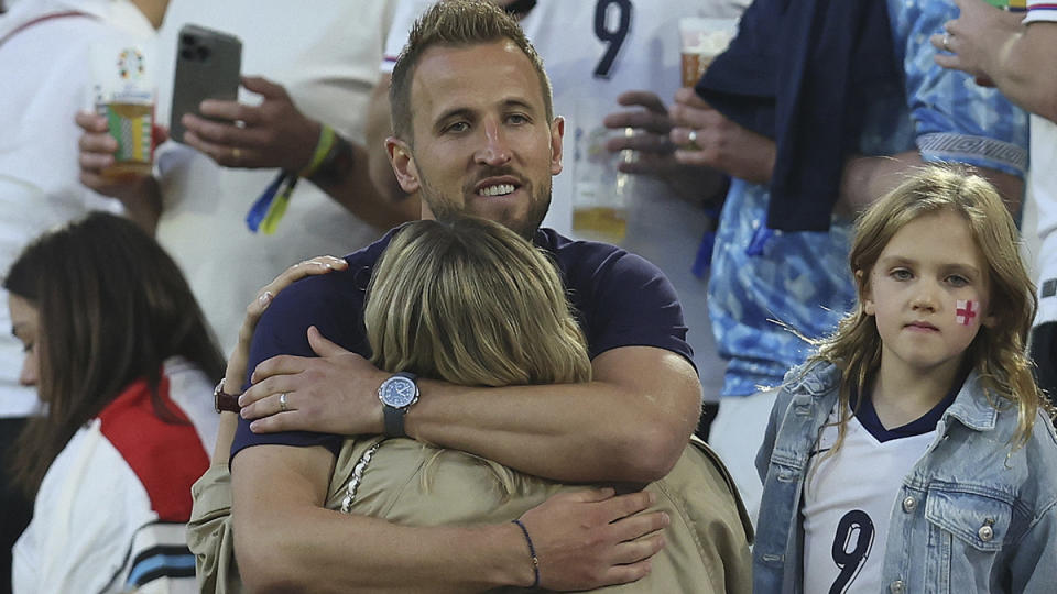 Harry Kane of England with his wife Katie during the Euro 2024 semi-finals