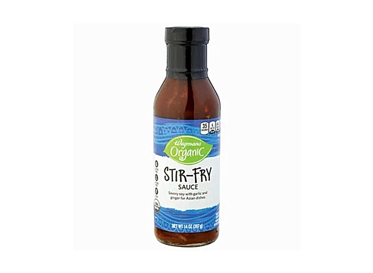 a bottle of stir fry sauce from wegmans