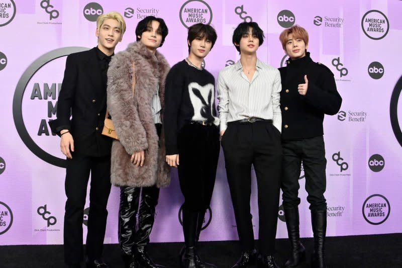 TXT attends the American Music Awards in November. File Photo by Jim Ruymen/UPI