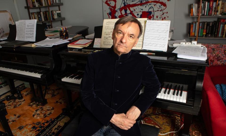 Stephen Hough photographed in 2021 at his studio in North London.