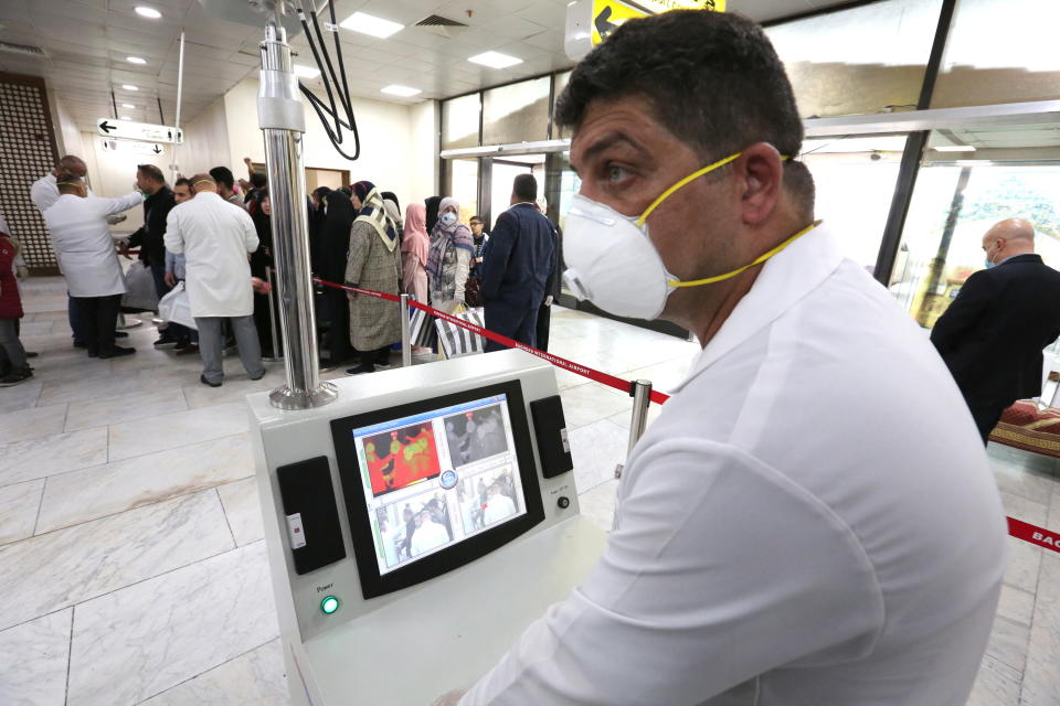 The Iraqi medical team increased checks after an Iranian national in the city of Najaf tested positive for the coronavirus. Source: AAP