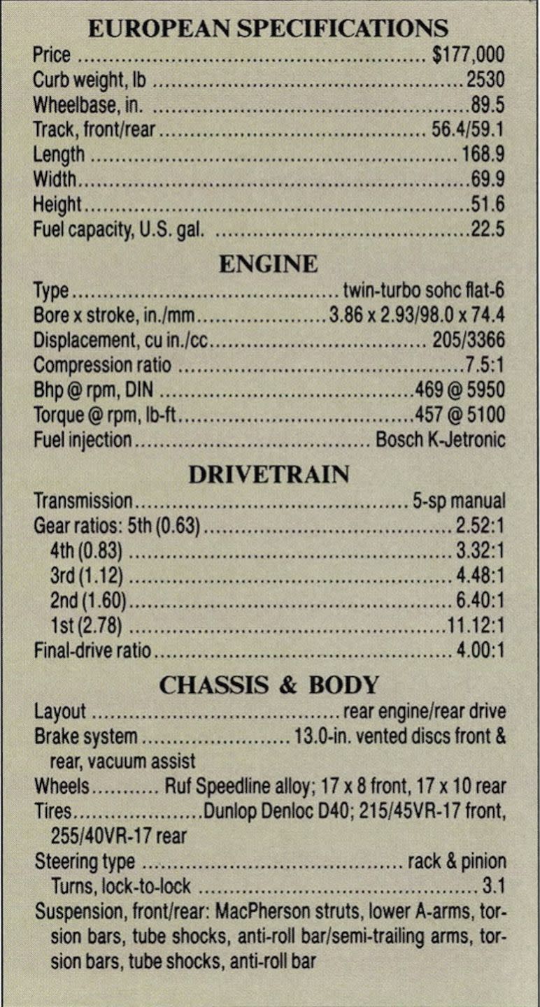 spec sheet