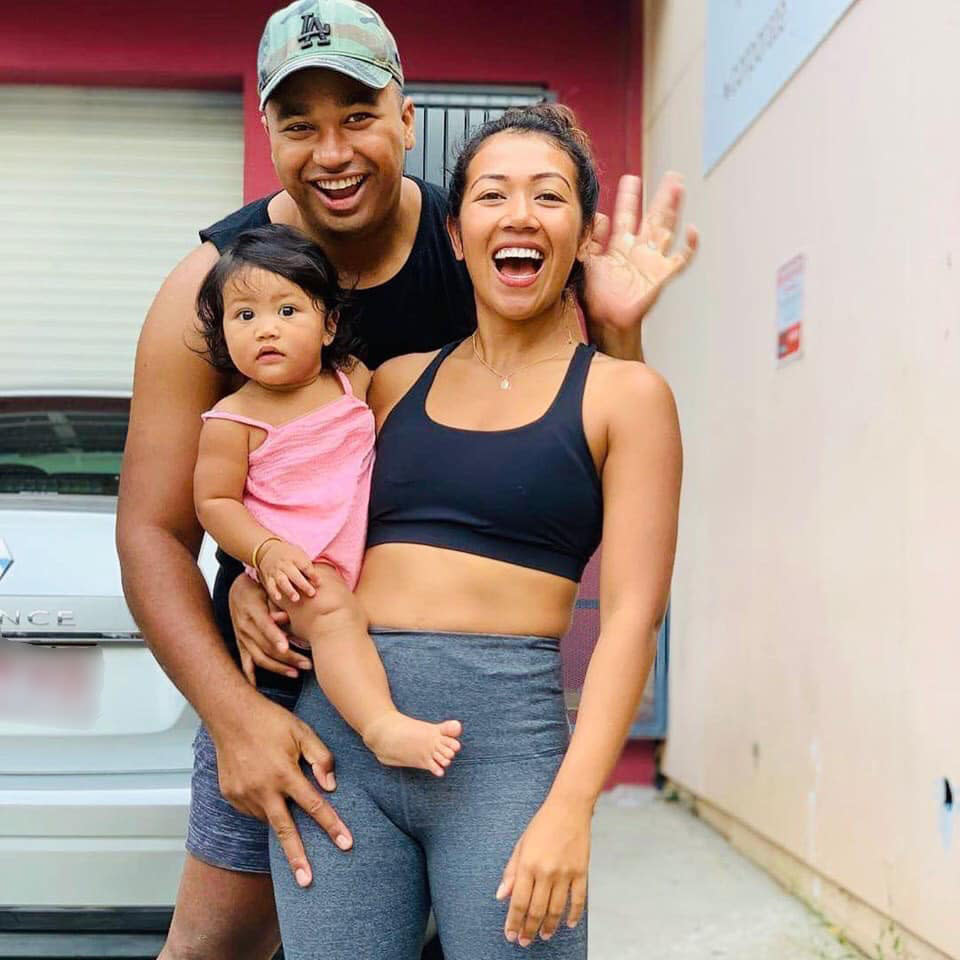 Harvee Pene pictured with daughter Havana and wife Sarah. Source: Supplied