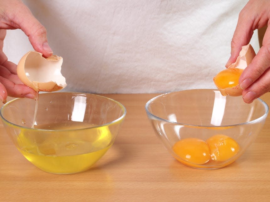 Separating eggs cooking baking