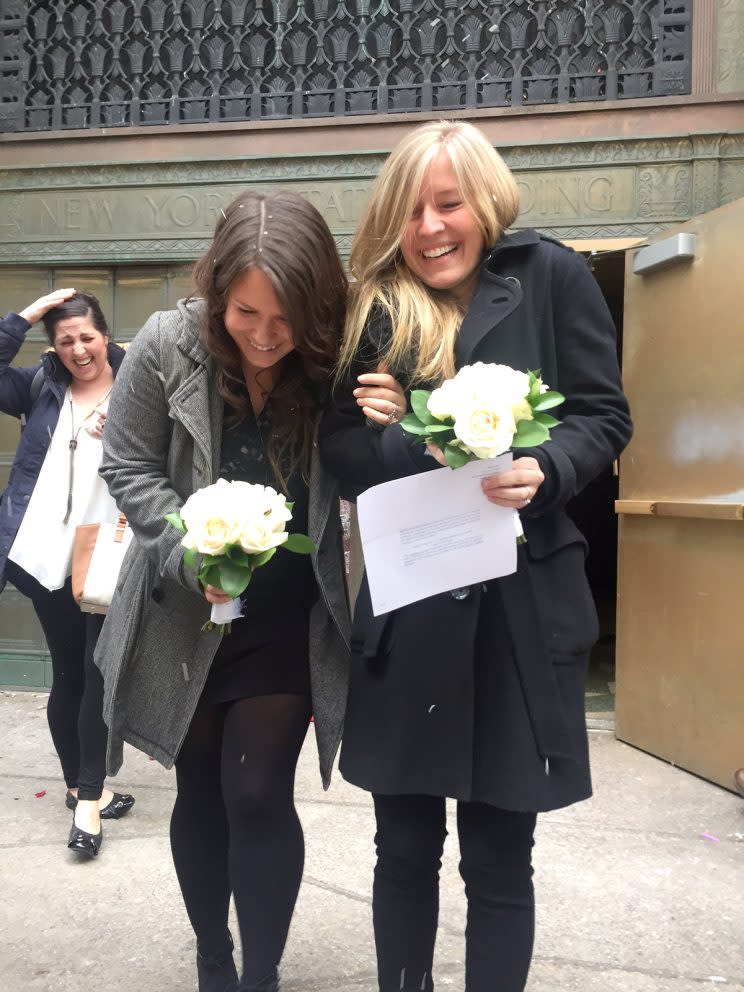 Newlyweds Halle Doenitz and Jackie Berg. (Photo: Halle Doenitz)