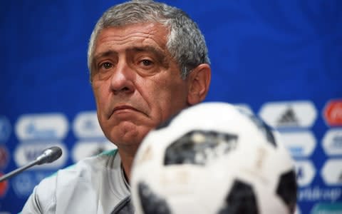 Fernando Santos talks to the press  - Credit: afp