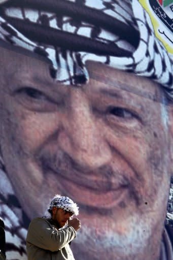 Old man wearing a keffiyeh. Old Palestinian man wearing a keffiyeh