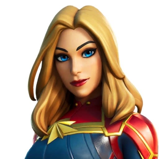 Fortnite design of Captain Marvel poses