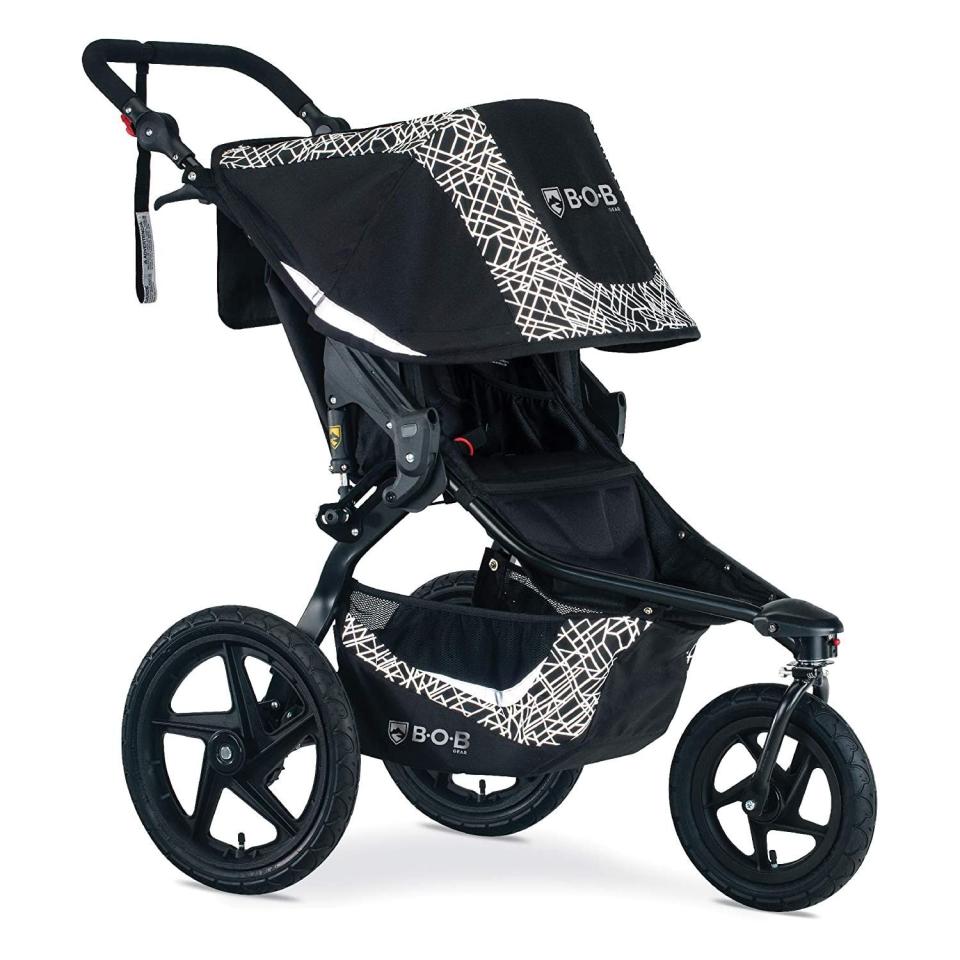 1) BOB Gear Revolution Flex 3.0 Jogging Stroller, Lunar - Ultra-Reflective Accents