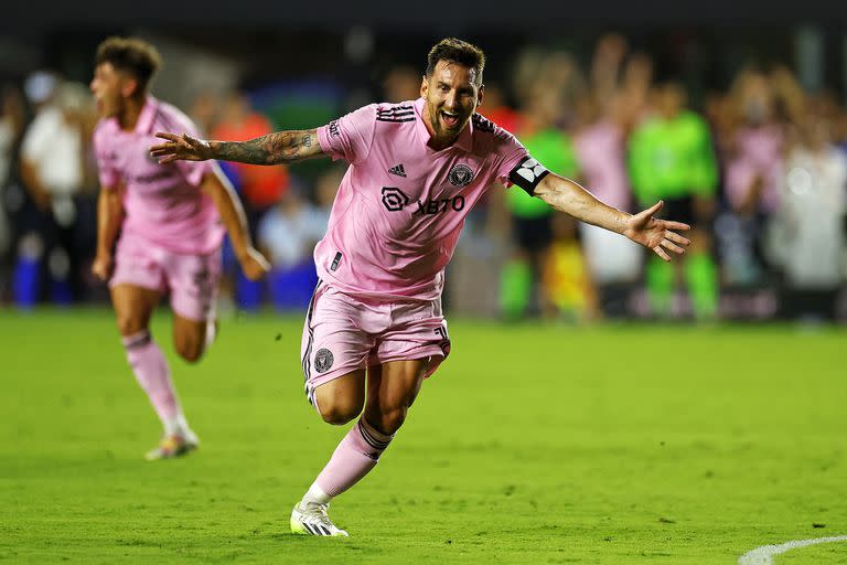La celebración de Messi en su debut en Inter Miami