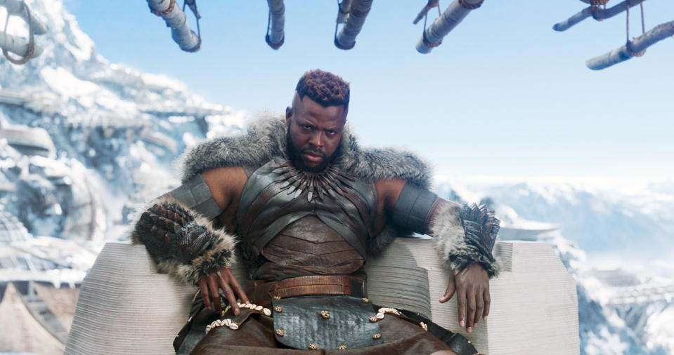 M'Baku sitting on his throne