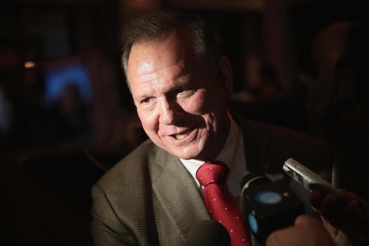 Mr Moore's candidacy has been shrouded in scandal since the allegations surfaced: Getty