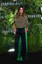 <p>Jodhi Meares went for a more laid-back approach, matching a striped, long-sleeved top with a pair of bootleg trousers. Photo: Getty Images </p>