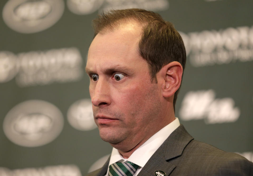 New York Jets head coach Adam Gase’s introductory news conference was memorable. (AP)