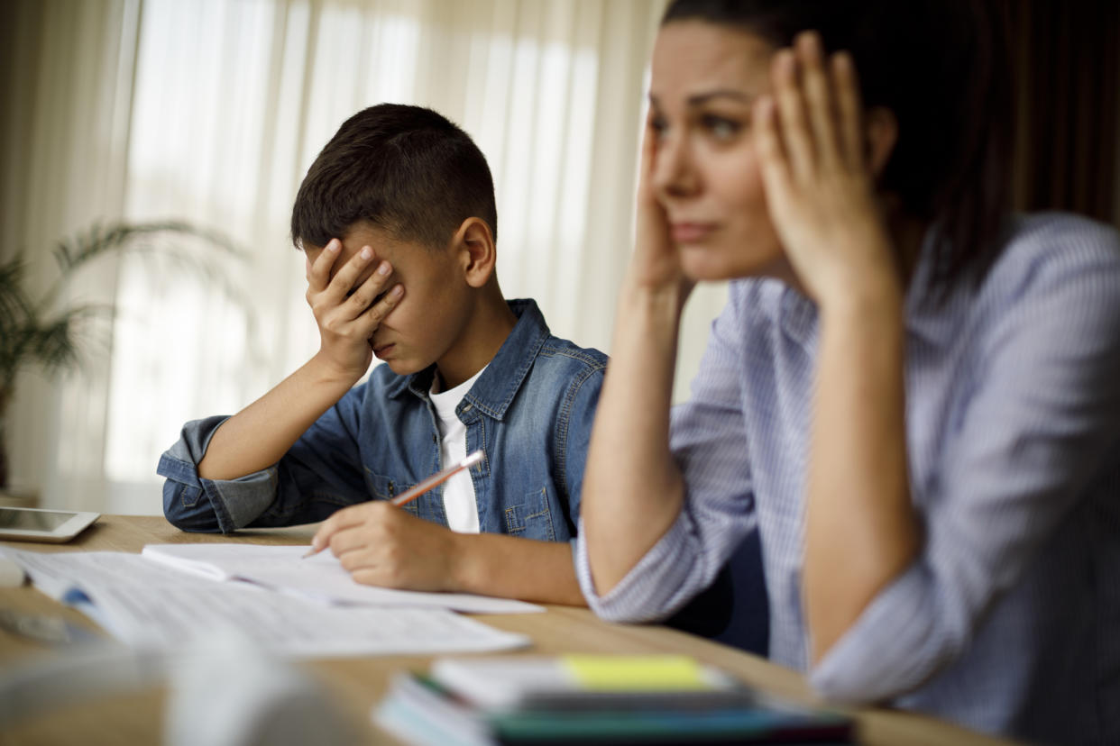 A boy has exposed him mum's homeschooling struggles in a hilarious note. Photo: Getty Images.