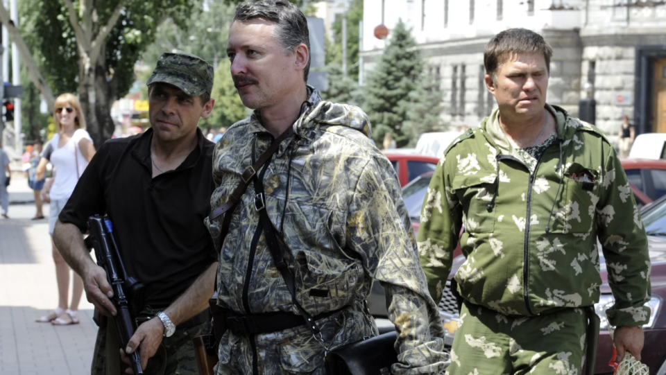 Russian warlord Igor Girkin, who led the Russian proxies in Ukraine's occupied Donetsk Oblast, in Donetsk, Donetsk Oblast, in July 2015. (Alexander Khudoteply/AFP/Getty Images)