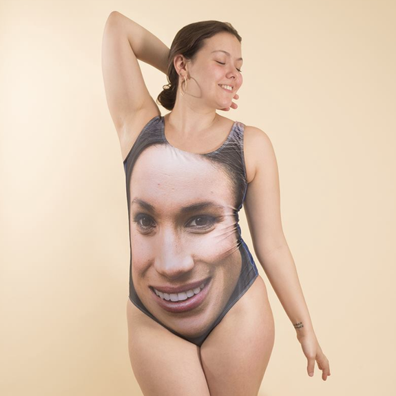 A swimsuit featuring Meghan Markle's face. That is all