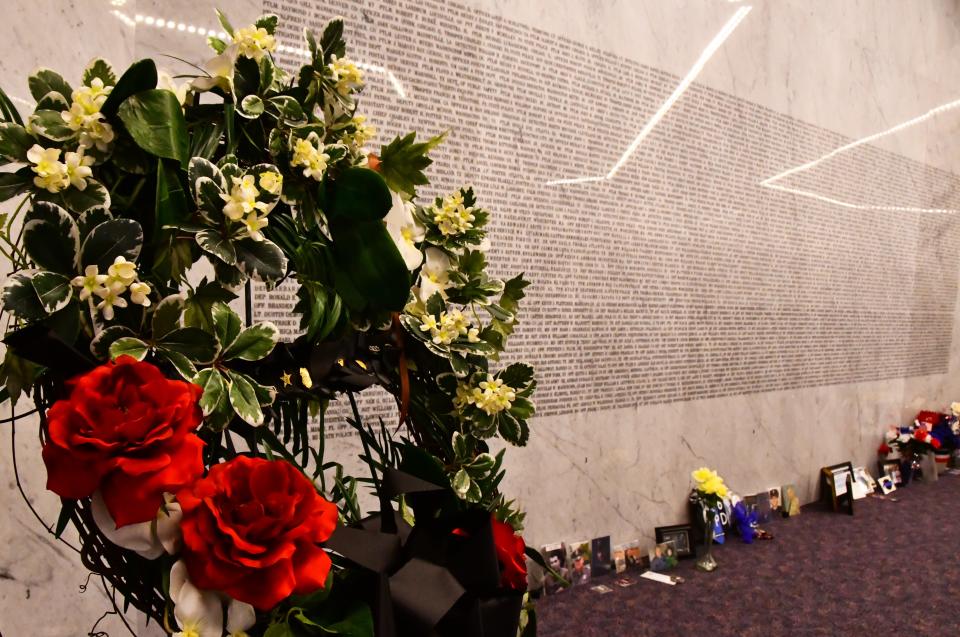 More than 11,000 names are engraved in the walls of the Law Enforcement Memorial Room at the American Police Hall of Fame & Museum in Titusville.