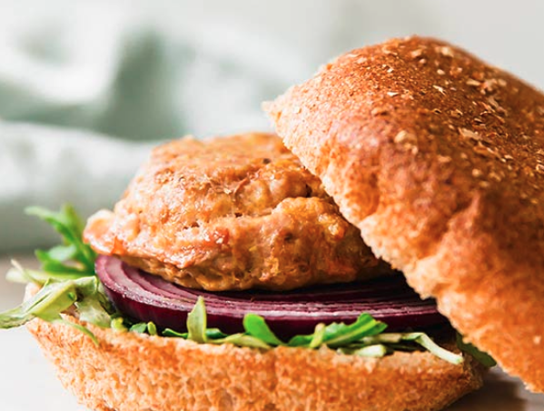 <p>With one package of ground turkey, you can make <a href="https://www.thegraciouspantry.com/clean-eating-baked-turkey-burgers/" rel="nofollow noopener" target="_blank" data-ylk="slk:four burgers;elm:context_link;itc:0;sec:content-canvas" class="link rapid-noclick-resp">four burgers</a>. And because they are baked, they are super light on fat, but still totally yum.</p><p><br></p><span class="copyright"> The Gracious Pantry </span>