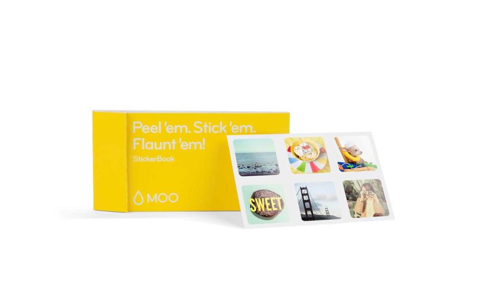 <p>Business cards are the bread and butter of Moo.com, but if you have no plans to <a href="https://www.travelandleisure.com/photography/jack-morris-lauren-bullen-instagram-travel" rel="nofollow noopener" target="_blank" data-ylk="slk:monetize your travels;elm:context_link;itc:0;sec:content-canvas" class="link ">monetize your travels</a>, they also offer these cute, pocket-sized <a href="https://www.moo.com/us/products/stickerbooks.html" rel="nofollow noopener" target="_blank" data-ylk="slk:sticker books;elm:context_link;itc:0;sec:content-canvas" class="link ">sticker books</a>.</p> <p>To buy: <a href="https://www.moo.com/us/products/stickerbooks.html" rel="nofollow noopener" target="_blank" data-ylk="slk:moo.com;elm:context_link;itc:0;sec:content-canvas" class="link ">moo.com</a>, from $10</p>