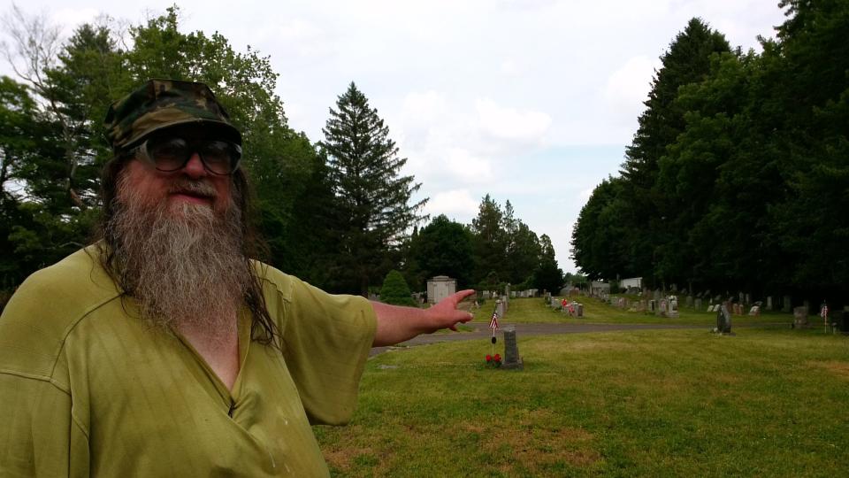 Samuel A. Kucharek, caretaker/groundskeeper at Slovak Lutheran Cemetery in Johnson City.