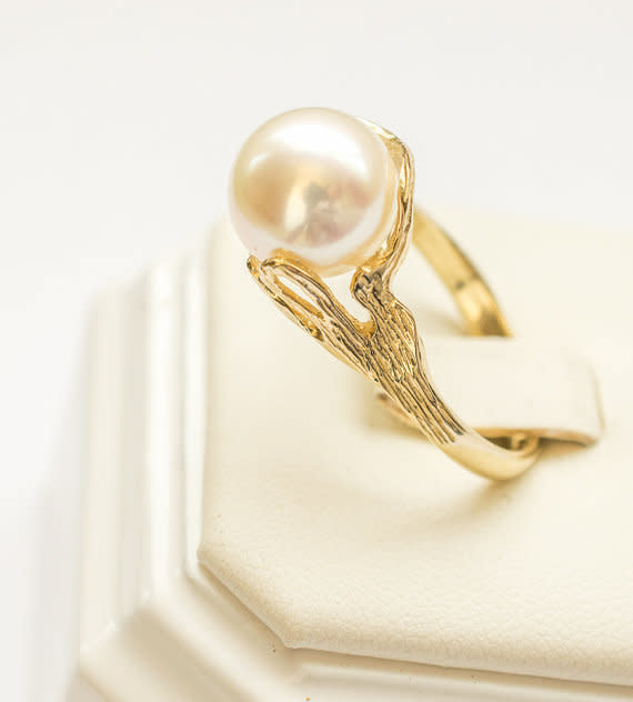 Pearl and 14k yellow gold, $495 