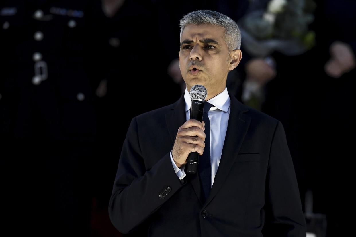 Mayor of London Sadiq Khan speaks during a candlelit vigil for those killed in the Westminster attack: Getty Images