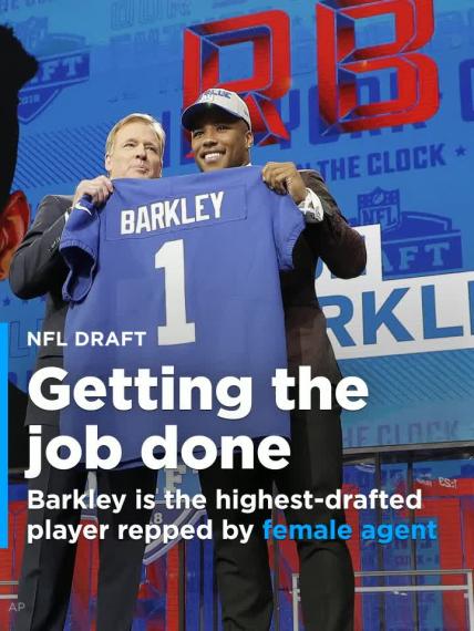 Saquon Barkley is the highest-drafted player with a female agent