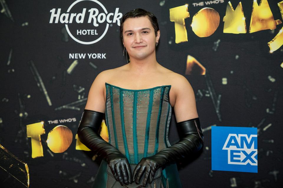 Mark Mitrano, who is in the ensemble for "The Who's Tommy" and understudies Tommy and Cousin Kevin, attends the show's opening night on Broadway at the Nederlander Theatre in New York City on March 28, 2024.