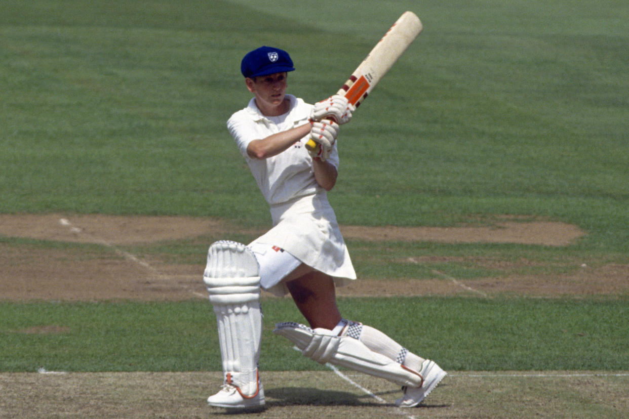 Brittin puts in a historic performance at the Women's World Cup Final between England and New Zealand at Lord's in 1993: Getty