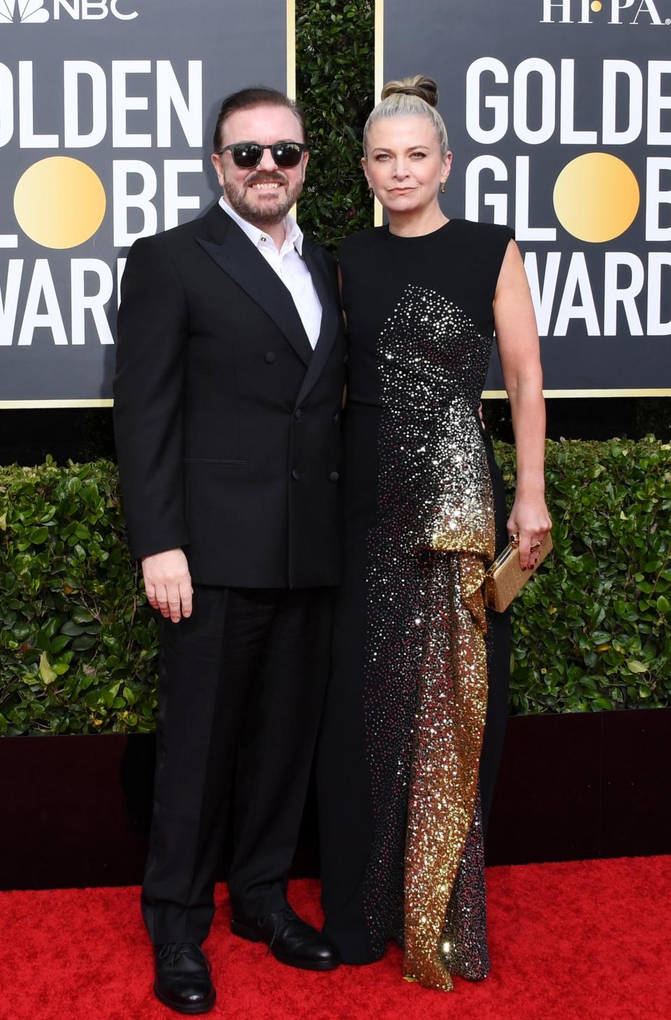 <h1 class="title">Ricky Gervais and Jane Fallon</h1><cite class="credit">Photo: Getty Images</cite>