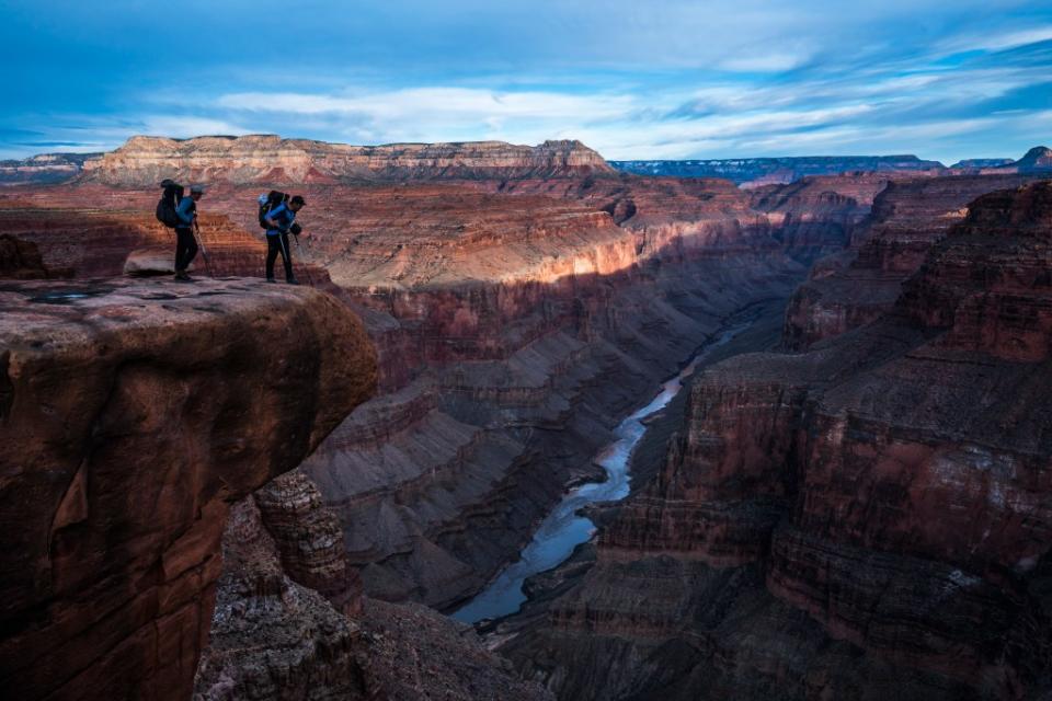 Kevin Fedarko and Pete McBride walk through Marble Canyon during their year on a journey from one end of the Grand Canyon to another. Pete McBride