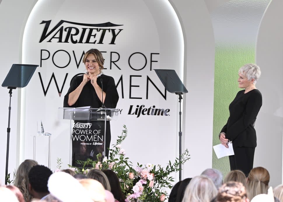 Mariska Hargitay and Glenn Close speak onstage during Variety Power Of Women