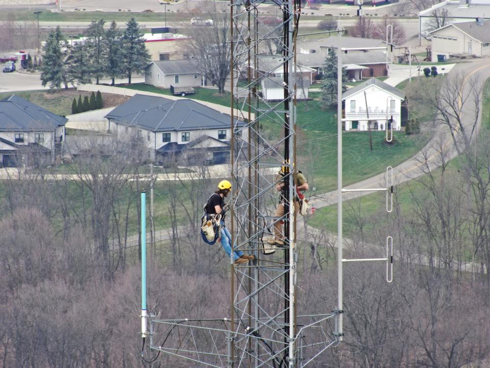 A drone gives an eye view of the new MARCS tower that is operational in Berlin. The project for East Holmes Fire District went live Saturday. East Holmes was the last Holmes County department to go on the system because of the location of the existing towers.