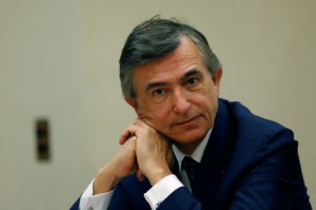 Former French Health minister, Chair of UNITAID and candidate for the Director general position of the World Health Organization (WHO) Philippe Douste-Blazy attends a news conference at the United Nations European headquarters in Geneva, Switzerland, May 23, 2015. REUTERS/Denis Balibouse